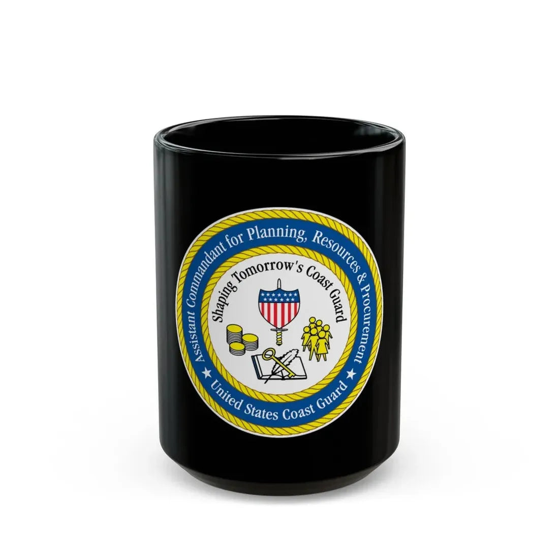 USCG Ast Comdt Plan Res & Proc (U.S. Coast Guard) Black Coffee Mug 15oz - Go Mug Yourself