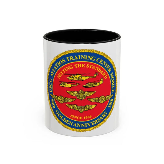 USCG Aviation Training Center Mobile (U.S. Coast Guard) Accent Coffee Mug 11oz Black - Go Mug Yourself