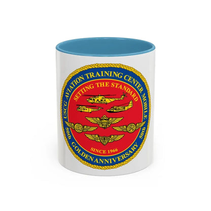 USCG Aviation Training Center Mobile (U.S. Coast Guard) Accent Coffee Mug 11oz Light Blue - Go Mug Yourself