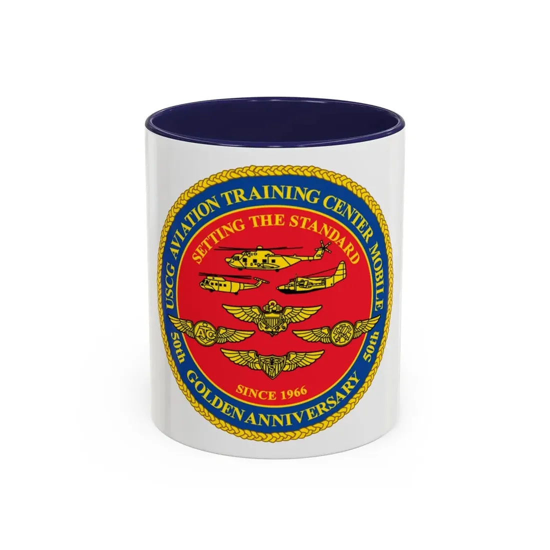 USCG Aviation Training Center Mobile (U.S. Coast Guard) Accent Coffee Mug 11oz Navy - Go Mug Yourself