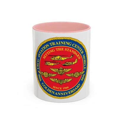 USCG Aviation Training Center Mobile (U.S. Coast Guard) Accent Coffee Mug 11oz Pink - Go Mug Yourself