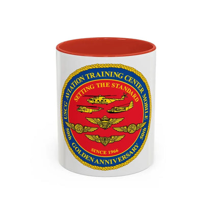 USCG Aviation Training Center Mobile (U.S. Coast Guard) Accent Coffee Mug 11oz Red - Go Mug Yourself
