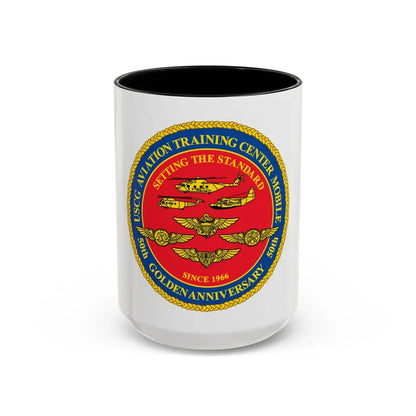 USCG Aviation Training Center Mobile (U.S. Coast Guard) Accent Coffee Mug 15oz Black - Go Mug Yourself
