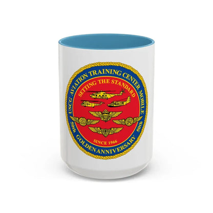 USCG Aviation Training Center Mobile (U.S. Coast Guard) Accent Coffee Mug 15oz Light Blue - Go Mug Yourself