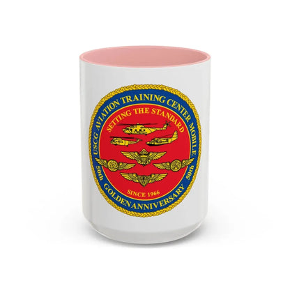 USCG Aviation Training Center Mobile (U.S. Coast Guard) Accent Coffee Mug 15oz Pink - Go Mug Yourself