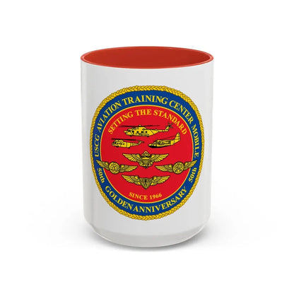 USCG Aviation Training Center Mobile (U.S. Coast Guard) Accent Coffee Mug 15oz Red - Go Mug Yourself