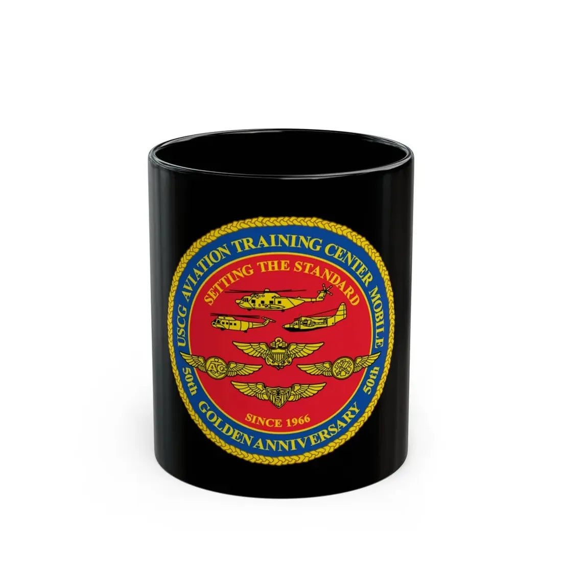 USCG Aviation Training Center Mobile (U.S. Coast Guard) Black Coffee Mug 11oz - Go Mug Yourself