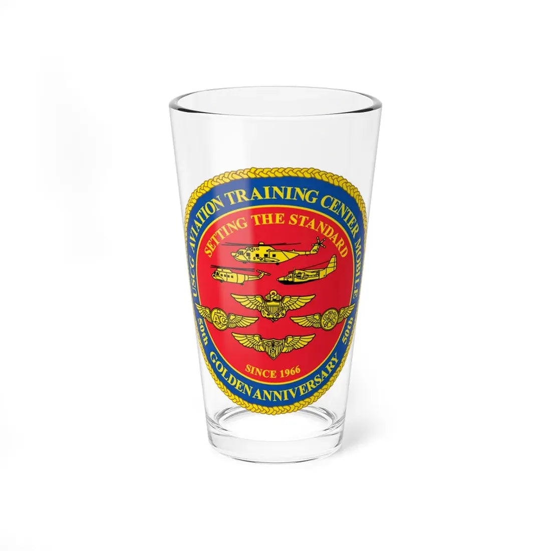 USCG Aviation Training Center Mobile (U.S. Coast Guard) Pint Glass 16oz 16oz - Go Mug Yourself