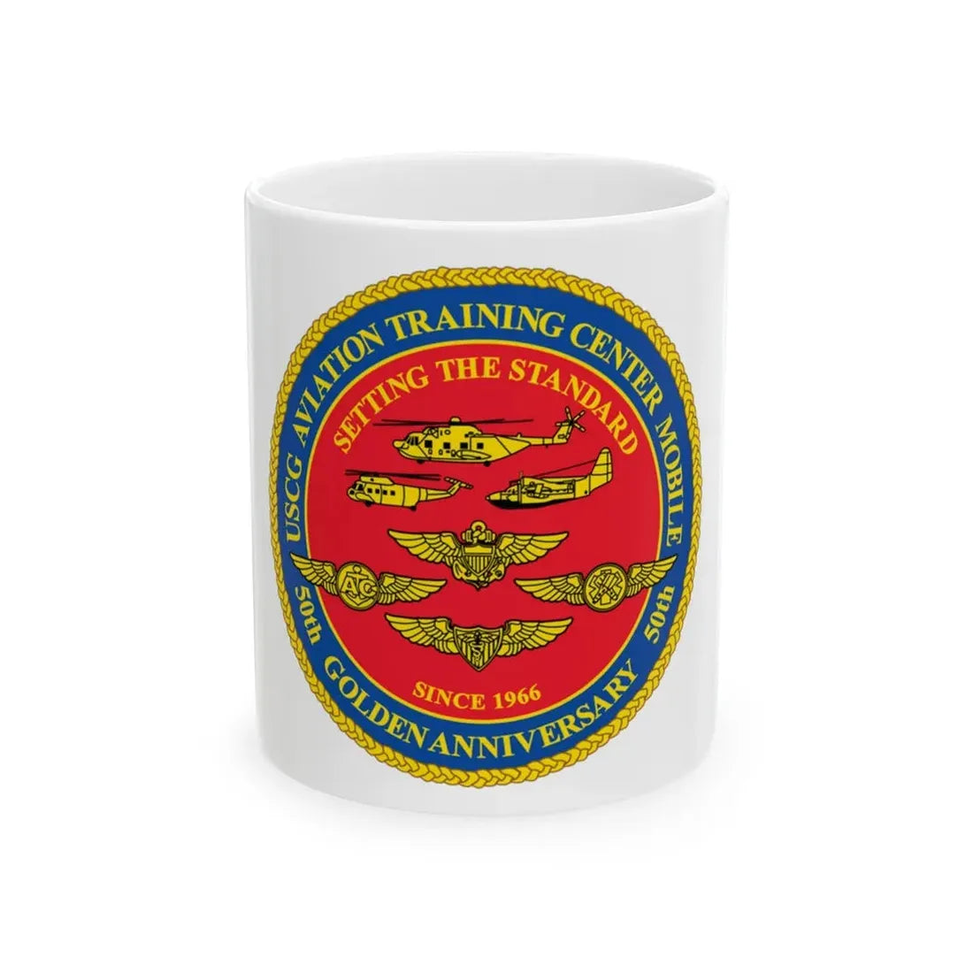 USCG Aviation Training Center Mobile (U.S. Coast Guard) White Coffee Mug 11oz - Go Mug Yourself