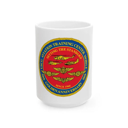 USCG Aviation Training Center Mobile (U.S. Coast Guard) White Coffee Mug 15oz - Go Mug Yourself
