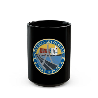 USCG Base Boston (U.S. Coast Guard) Black Coffee Mug-15oz-Go Mug Yourself