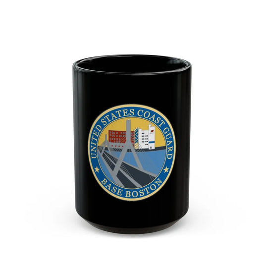 USCG Base Boston (U.S. Coast Guard) Black Coffee Mug-15oz-Go Mug Yourself