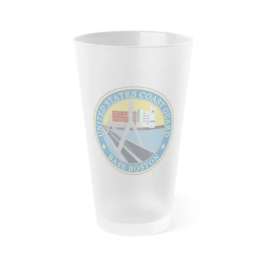 USCG Base Boston (U.S. Coast Guard) Frosted Pint Glass 16oz-Go Mug Yourself