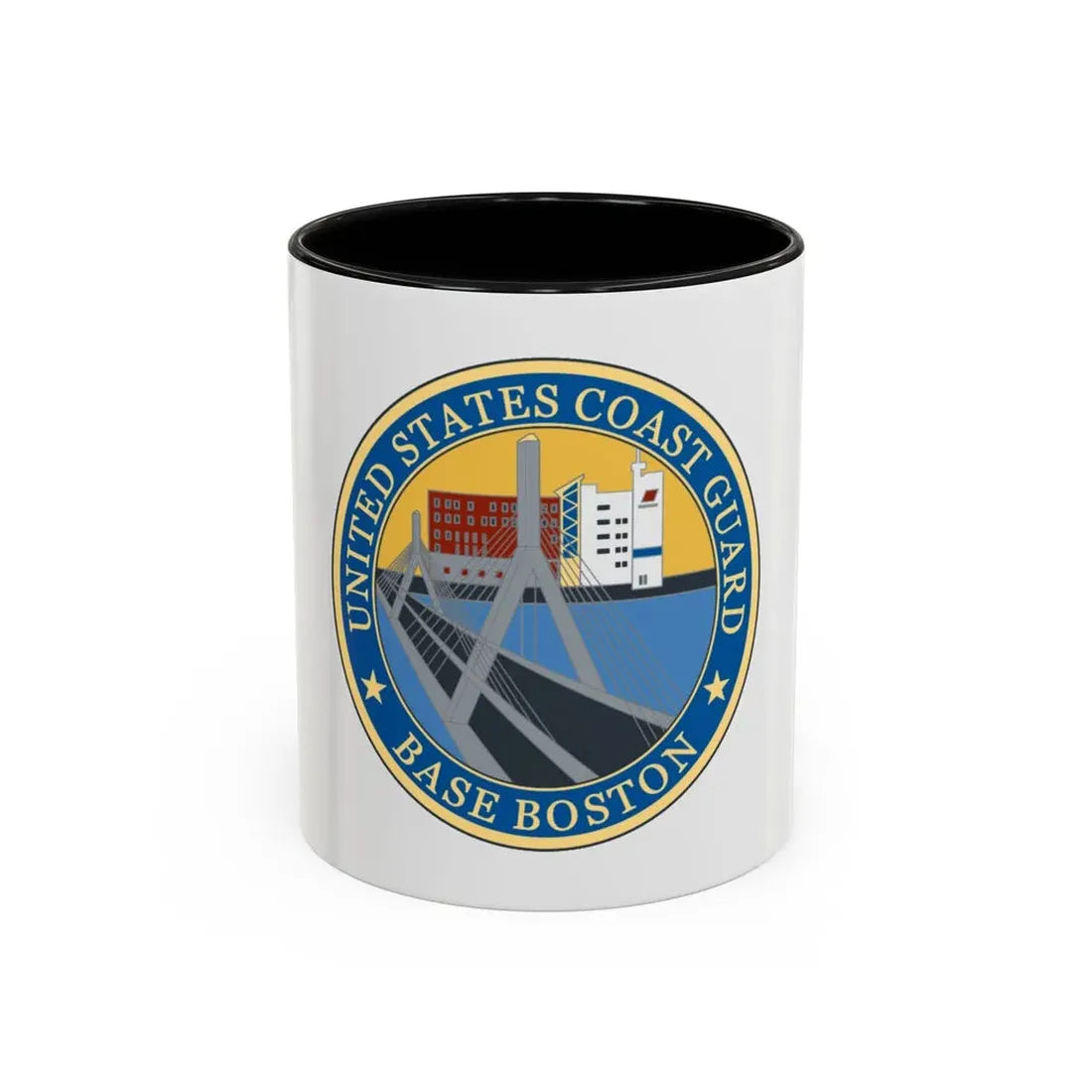 USCG Base Boston (U.S. Coast Guard) Accent Coffee Mug 11oz Black - Go Mug Yourself