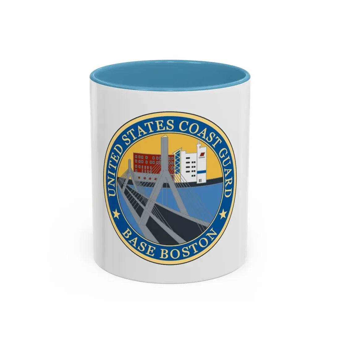 USCG Base Boston (U.S. Coast Guard) Accent Coffee Mug 11oz Light Blue - Go Mug Yourself
