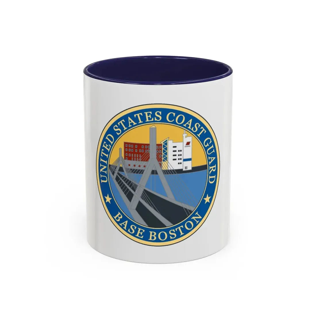 USCG Base Boston (U.S. Coast Guard) Accent Coffee Mug 11oz Navy - Go Mug Yourself