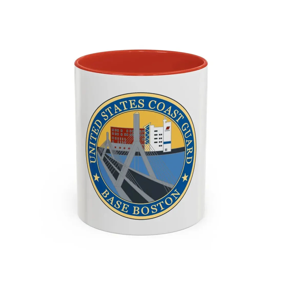 USCG Base Boston (U.S. Coast Guard) Accent Coffee Mug 11oz Red - Go Mug Yourself