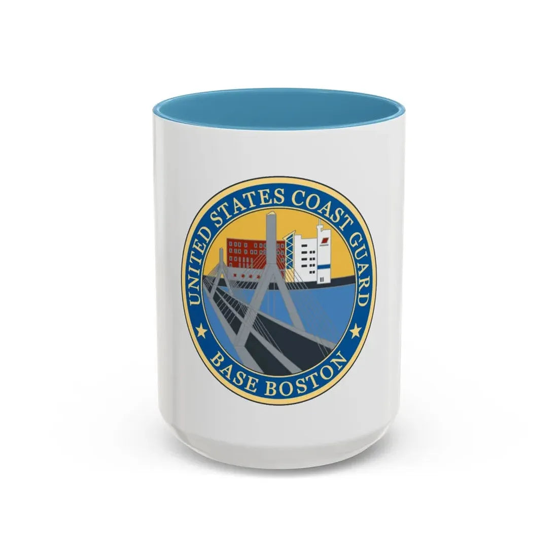 USCG Base Boston (U.S. Coast Guard) Accent Coffee Mug 15oz Light Blue - Go Mug Yourself