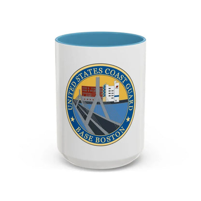 USCG Base Boston (U.S. Coast Guard) Accent Coffee Mug 15oz Light Blue - Go Mug Yourself