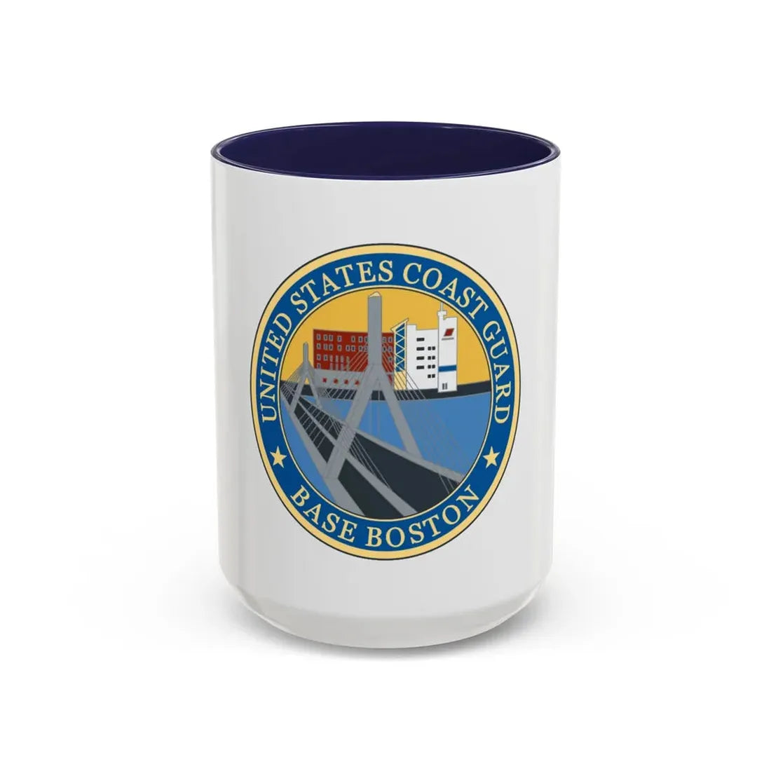 USCG Base Boston (U.S. Coast Guard) Accent Coffee Mug 15oz Navy - Go Mug Yourself