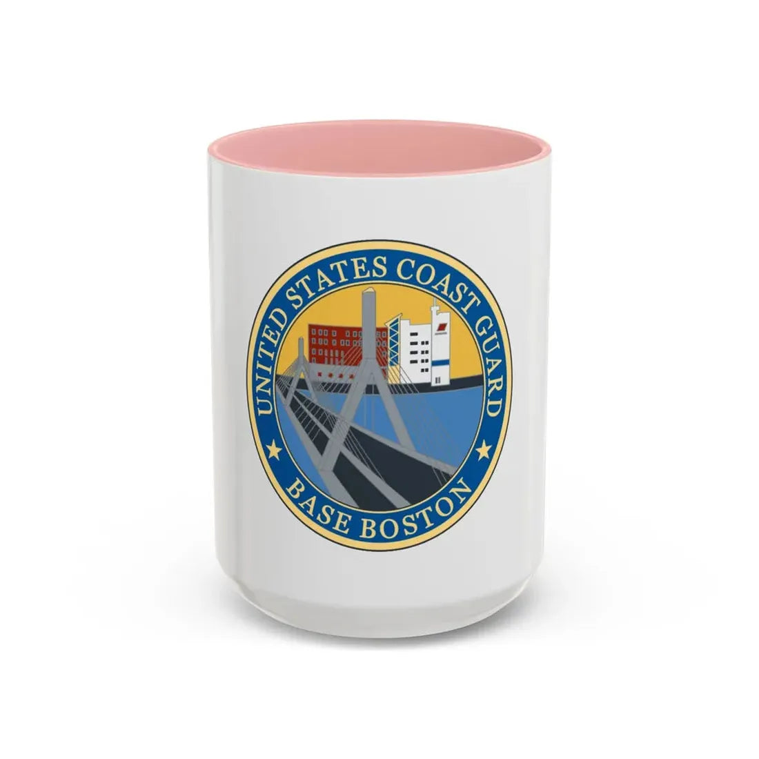 USCG Base Boston (U.S. Coast Guard) Accent Coffee Mug 15oz Pink - Go Mug Yourself