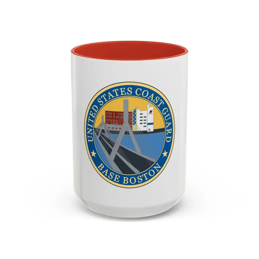 USCG Base Boston (U.S. Coast Guard) Accent Coffee Mug 15oz Red - Go Mug Yourself