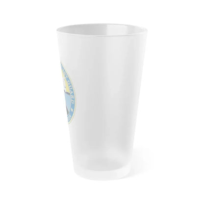 USCG Base Boston (U.S. Coast Guard) Frosted Pint Glass 16oz - Go Mug Yourself