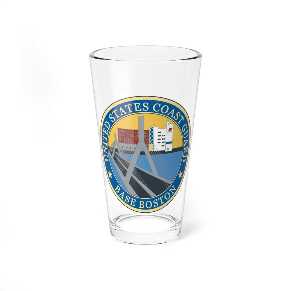 USCG Base Boston (U.S. Coast Guard) Pint Glass 16oz 16oz - Go Mug Yourself
