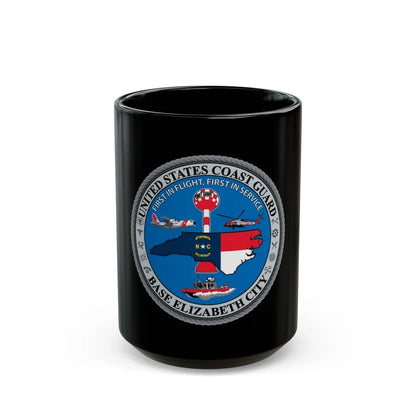 USCG Base Elizabeth City (U.S. Coast Guard) Black Coffee Mug-15oz-Go Mug Yourself