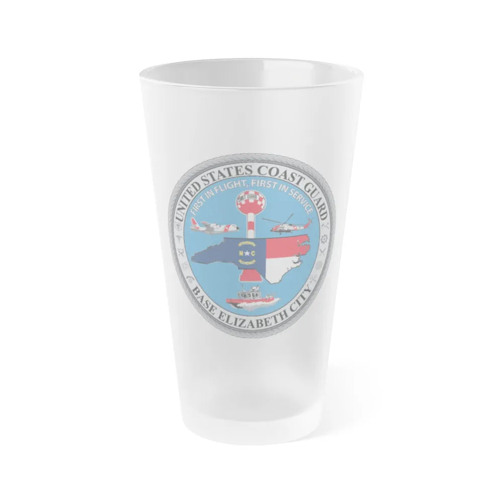 USCG Base Elizabeth City (U.S. Coast Guard) Frosted Pint Glass 16oz-Go Mug Yourself