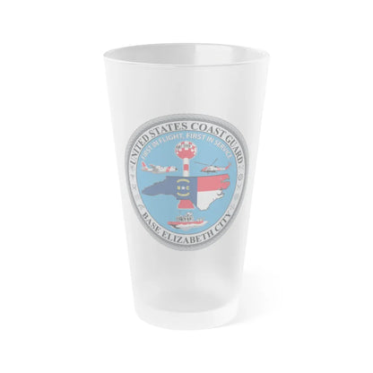 USCG Base Elizabeth City (U.S. Coast Guard) Frosted Pint Glass 16oz-Go Mug Yourself