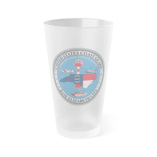 USCG Base Elizabeth City (U.S. Coast Guard) Frosted Pint Glass 16oz-Go Mug Yourself