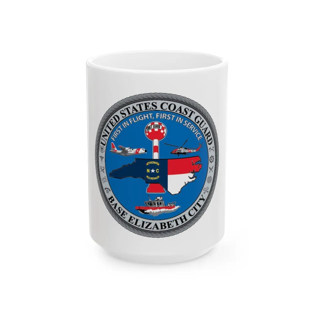 USCG Base Elizabeth City (U.S. Coast Guard) White Coffee Mug-15oz-Go Mug Yourself