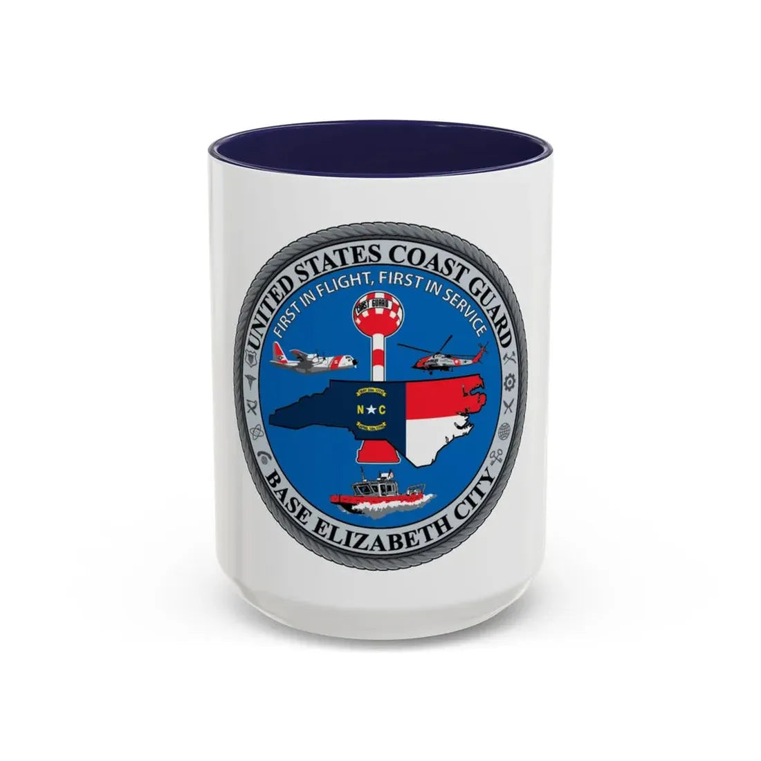 USCG Base Elizabeth City (U.S. Coast Guard) Accent Coffee Mug 15oz Navy - Go Mug Yourself