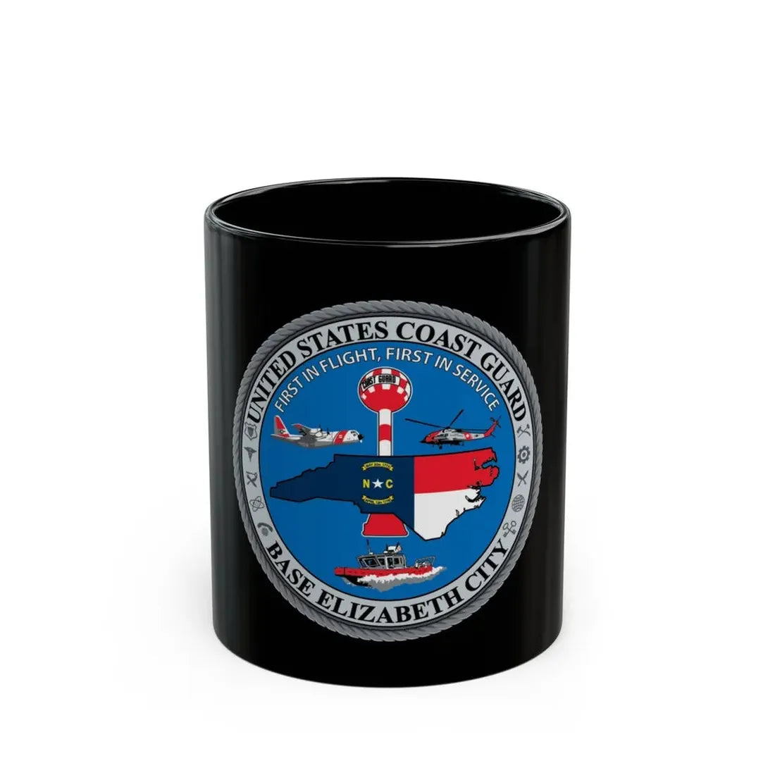 USCG Base Elizabeth City (U.S. Coast Guard) Black Coffee Mug 11oz - Go Mug Yourself