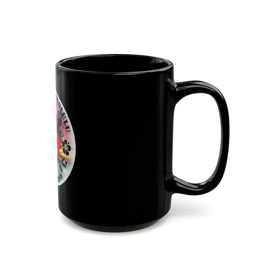 USCG Base Honolulu Chiefs Mess (U.S. Coast Guard) Black Coffee Mug-Go Mug Yourself