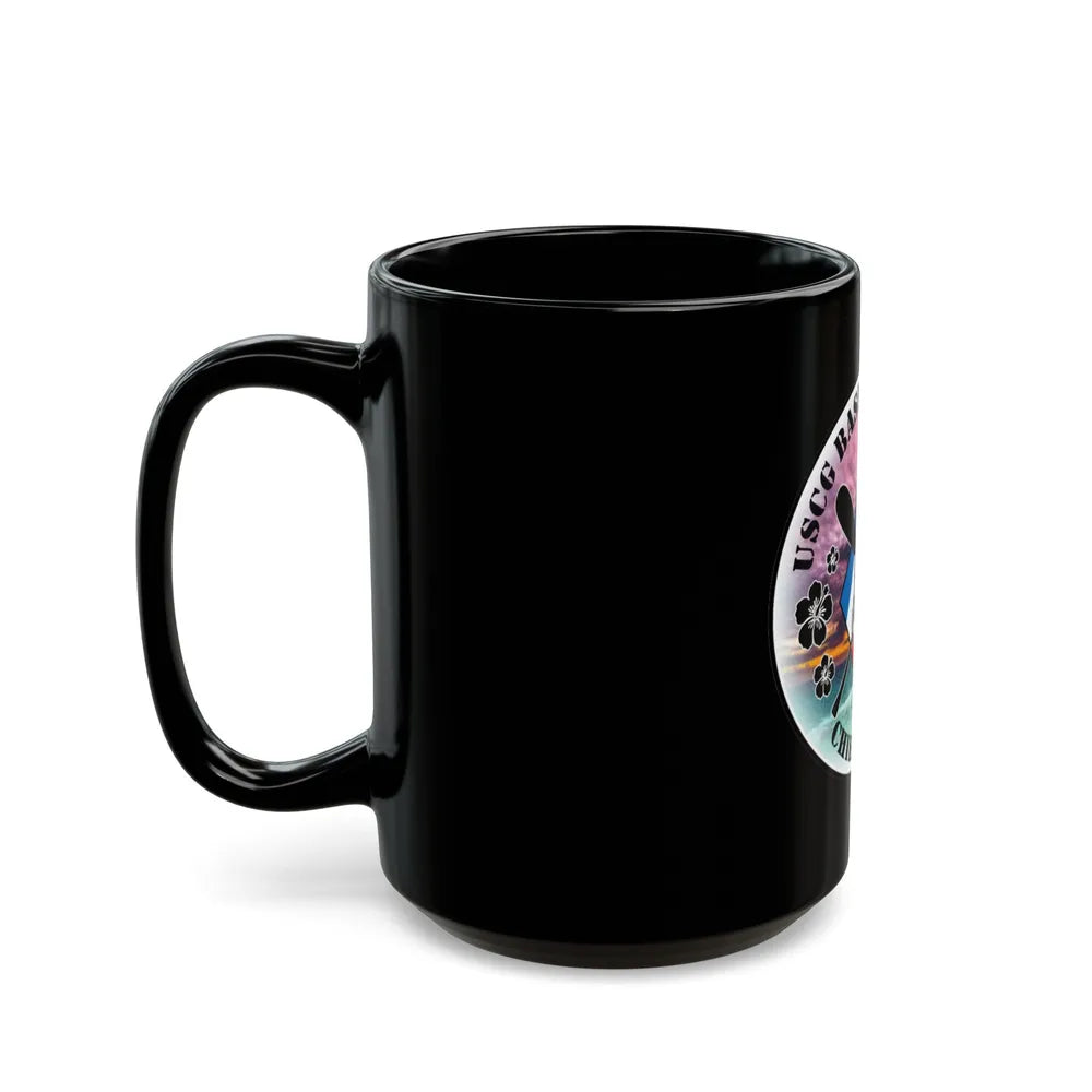 USCG Base Honolulu Chiefs Mess (U.S. Coast Guard) Black Coffee Mug-Go Mug Yourself