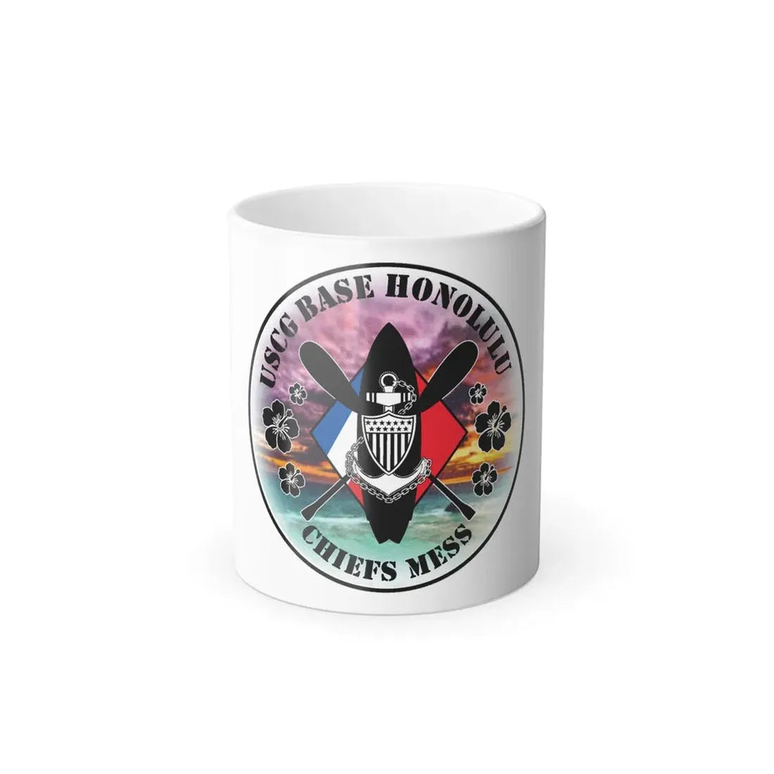 USCG Base Honolulu Chiefs Mess (U.S. Coast Guard) Color Changing Coffee Mug 11oz - Go Mug Yourself