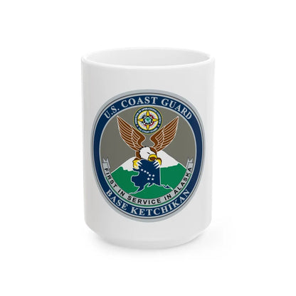 USCG Base Ketchikan (U.S. Coast Guard) White Coffee Mug-15oz-Go Mug Yourself