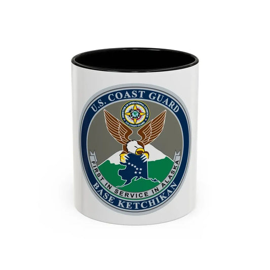 USCG Base Ketchikan (U.S. Coast Guard) Accent Coffee Mug 11oz Black - Go Mug Yourself