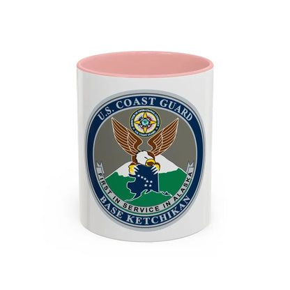 USCG Base Ketchikan (U.S. Coast Guard) Accent Coffee Mug 11oz Pink - Go Mug Yourself