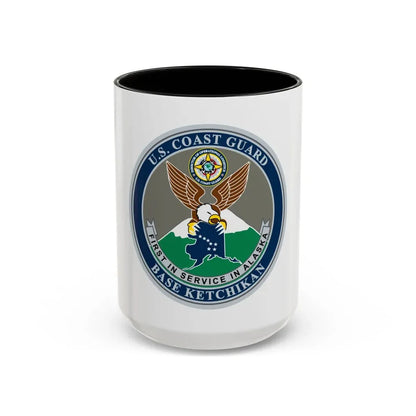 USCG Base Ketchikan (U.S. Coast Guard) Accent Coffee Mug 15oz Black - Go Mug Yourself