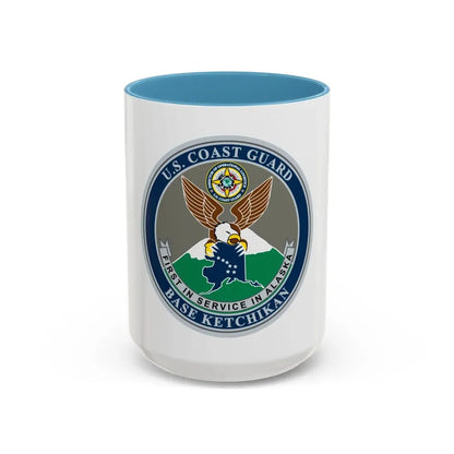 USCG Base Ketchikan (U.S. Coast Guard) Accent Coffee Mug 15oz Light Blue - Go Mug Yourself