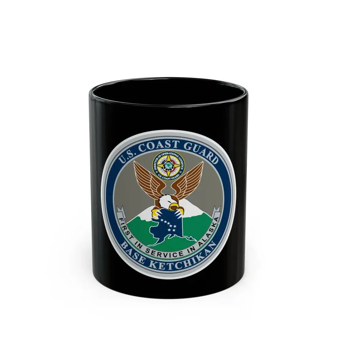 USCG Base Ketchikan (U.S. Coast Guard) Black Coffee Mug 11oz - Go Mug Yourself