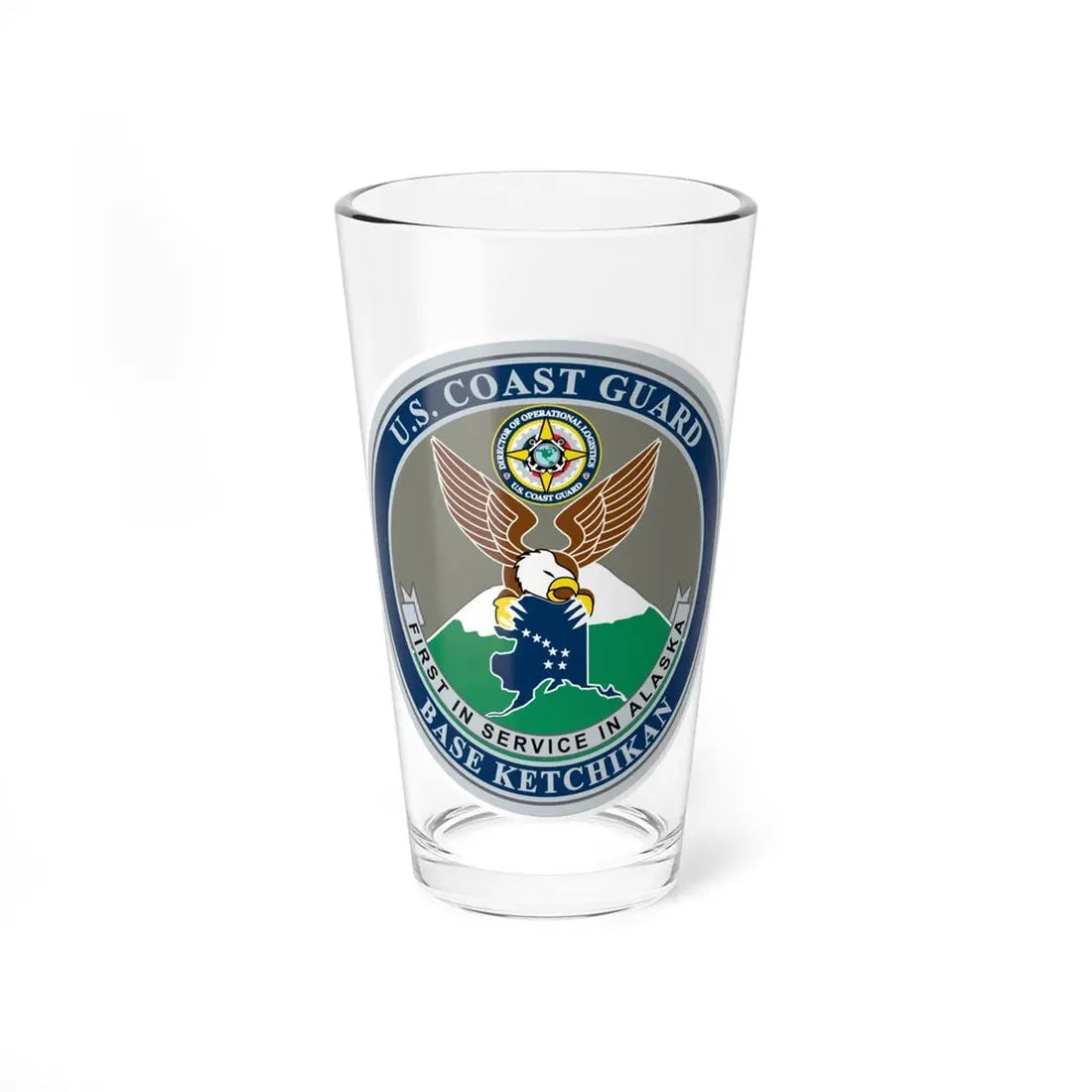 USCG Base Ketchikan (U.S. Coast Guard) Pint Glass 16oz 16oz - Go Mug Yourself