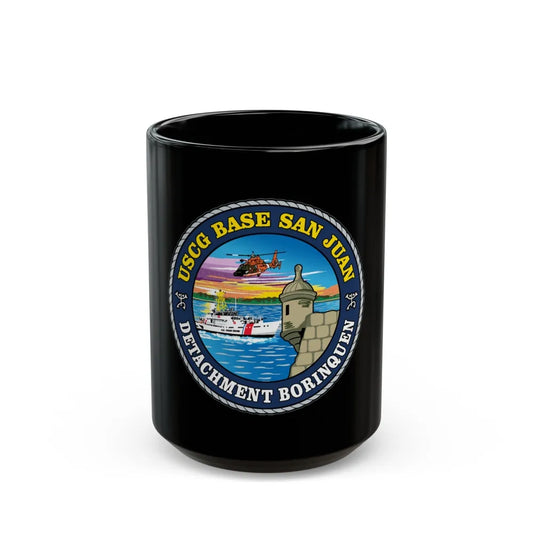 USCG Base San Juan (U.S. Coast Guard) Black Coffee Mug-15oz-Go Mug Yourself