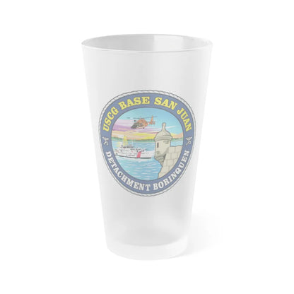 USCG Base San Juan (U.S. Coast Guard) Frosted Pint Glass 16oz-Go Mug Yourself