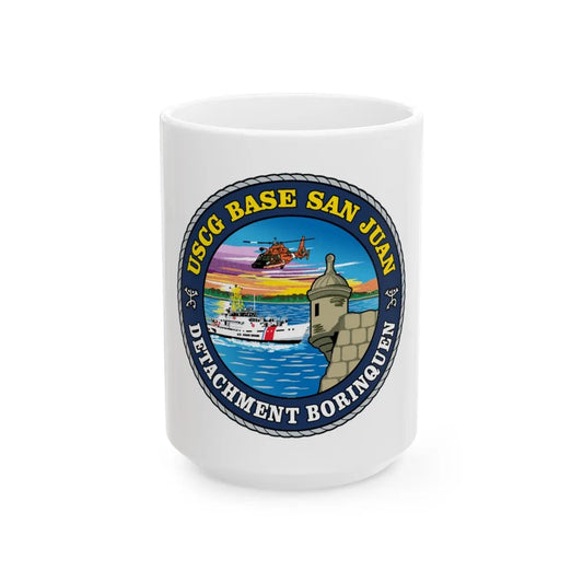 USCG Base San Juan (U.S. Coast Guard) White Coffee Mug-15oz-Go Mug Yourself