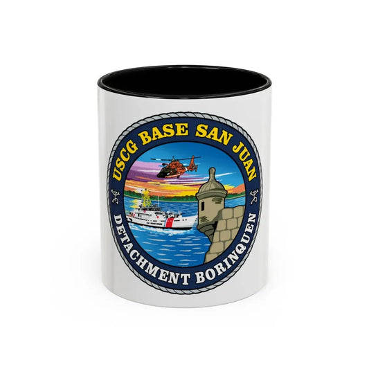 USCG Base San Juan (U.S. Coast Guard) Accent Coffee Mug 11oz Black - Go Mug Yourself