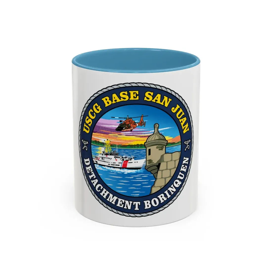USCG Base San Juan (U.S. Coast Guard) Accent Coffee Mug 11oz Light Blue - Go Mug Yourself